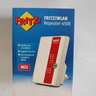 AVM FRITZ!WLAN Repeater 450E - Wi-Fi range extender - 10Mb LAN, 100Mb LAN, GigE