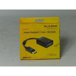 DeLOCK 61848 20-p DisplayPort M VGA (D-Sub) Schwarz Kabelschnittstellen-/adapter
