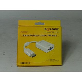 DeLOCK 61766 20-p DisplayPort M VGA (D-Sub) Weiß Kabelschnittstellen-/adapter