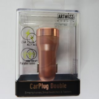 Artwizz CarPlug Auto Rosa-Goldfarben Input: 12-24 V - out: 5 V - 1.2 + 2.4 A