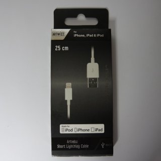 ARTWIZZ 5286-1289 Short Lightning zu USB, Lightening to USB Cable, 0.25 m, Weiß