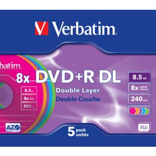 Verbatim DVD+R Double Layer 8x Speed, 8,5GB printa (43664)