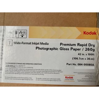 Kodak Premium Rapid Dry Photographic Glossy Paper (260gsm)106,7 cm x 30 m ( 36" x 100ft)