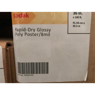 Kodak Rapid-Dry Poly Poster Glossy Inkjet Paper  91,44cm x30,5m  (36" x 100 Roll)