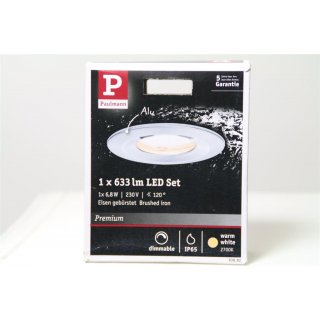 Paulmann LED-Bad-Einbauleuchte 6.8W Warm-Weiß 93882 Coin Slim Eisen (gebürstet)
