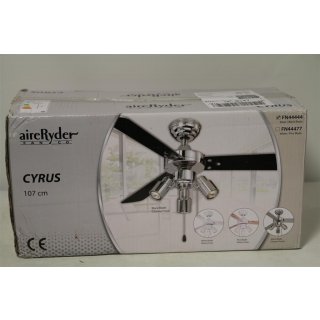 AireRyder Deckenventilator mit Beleuchtung Cyrus 107 cm Schwarz