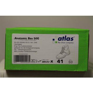 Atlas Anatomic Bau 500 Sicherheitsstiefel S3  Größe 41