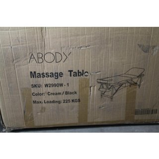 Abody tragbarer Massagetisch 186cm Therapie-Massage-Bett Gesichts SPA Bett Tattoo Schönheitssalon schwarz / cream