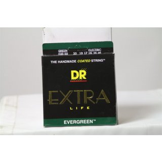 DR Extra-Life Black Evergreen EGE-10 · Saiten E-Gitarre