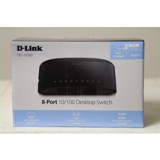 D-Link DES 1008D - Switch - nicht verwaltet 100 Mbps - 8-Port - Ethernet - External PSU