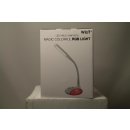 WILIT Q8B 6W LED Nachttischlampe Dimmbar mit 256 RGB Farblicht, Bunte Schreibtischlampe Schwanenhals, Tischlampe