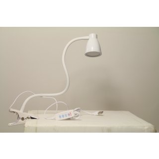 LATEK LED USB Leselampe, Dimmable Clamp Light for Bed Headboard, Bedroom, Office Desk, Smart 3 Modes &amp; 10 Dimming Levels, Flexible Aluminum Round Head Desk Lamp, 5V 2A 8W~12W, white HL-TJ8010A-7