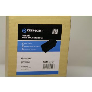 KEEPSORT® Extra Große Kabelbox für maximale Sicherheit im Haushalt - Kabel Organizer zum Verstauen von Steckdosenleisten, Ladeadaptern, Routern UVM. (XXL, Schwarz)