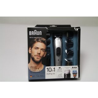 Braun 10-in-1 Multi-Grooming-Kit MGK7020 – Bartpflege Set für Herren mit Bart- und Körperhaartrimmern, Haarschneider, schwarz/silber