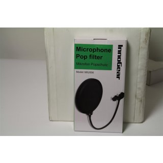 InnoGear 6 Zoll Mikrofon Popschutz Studio Mikrofon Absorber-Filter Mic Schirm Runde Form Wind Pop Filter Maske Schild mit Stand Clip (schwarzer Filter)