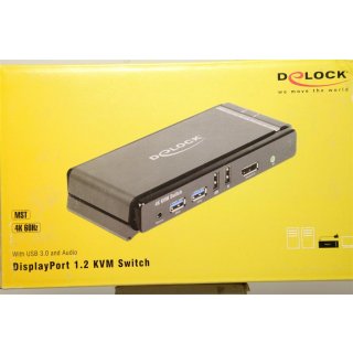 DeLOCK DisplayPort 1.2 KVM Switch 4K 60 Hz with USB 3.0 and Audio