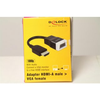 DeLOCK Adapter HDMI-A Stecker > VGA Buchse mit Audio - Videokonverter