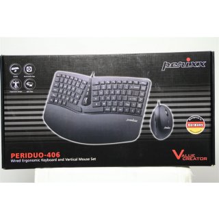Perixx PERIDUO-406B DE Mini Tastatur- und Maus Set