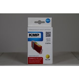 KMP Druckerpatrone Kompatibel CLI-571 Y XL - Tintenpatrone Gelb für Canon Pixma MG5700 / MG6800 / MG7700 / TS5000 / TS6000 / TS8000