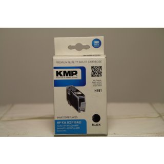 KMP H151 - 22 ml - Schwarz  HP C2P19AE NR.934 Black- compatible - Tintenpatrone