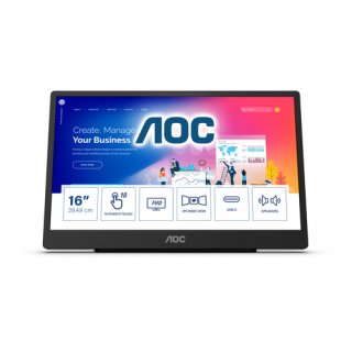 AOC 16T2 - LED-Monitor - 40.6 cm (16") (15.6" sichtbar) - tragbar - Touchscreen - 1920 x 1080 Full HD (1080p)
