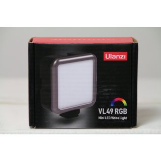 Ulanzi RGB LED Videoleuchte, ULANZI VL49 Video Licht RGB 2000 mAh Akku, Kamera Licht Dimmbare 2500K-9500K