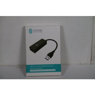 Syncwire USB 3.0 auf RJ45 Gigabit Ethernet Adapter - 10/100/1000Mbps LAN Netzwerkadapter für Macbook Ultrabook , Windows 10/ 8.1 / 8/7 / Vista / XP usw - Schwarz