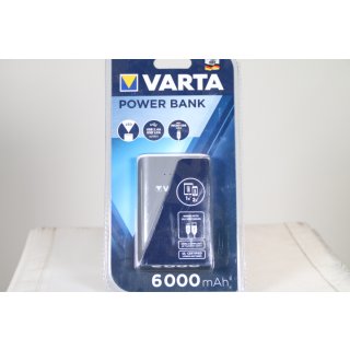 VARTA 6000mAh portable Powerpack Powerbank (2 USB Ausgängen, 1,0 A und 2,4 A und LED Leuchtfunktion
