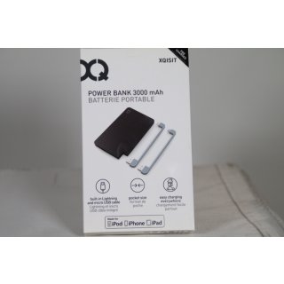 Xqisit -Power Bank Lightning und Micro USB - 3000mAh - Schwarz