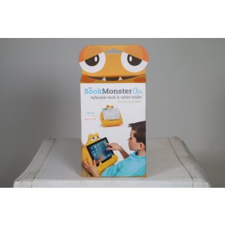 Bookmonster Air Sammy - gelb - Lesekissen: Aufblasbares Lesekissen für Bücher und Tablets