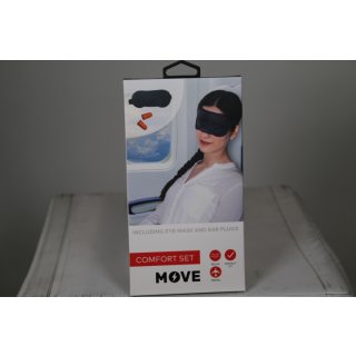 Move Schlafmaske mit elastischem Kopfband inkl. Ohrstöpsel