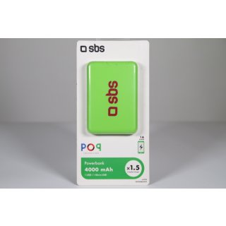 SBS Powerbank mit 4000 mAh 5v - 1A Ausgang grün