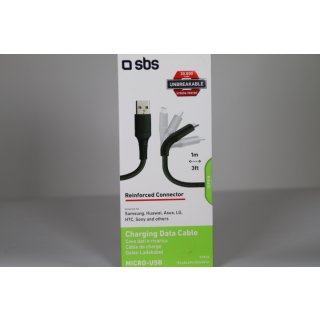 SBS Ladekabel micro-USB & USB 2.0  1m