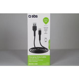 SBS Micro USB Daten-/Ladekabel schwarz 2m