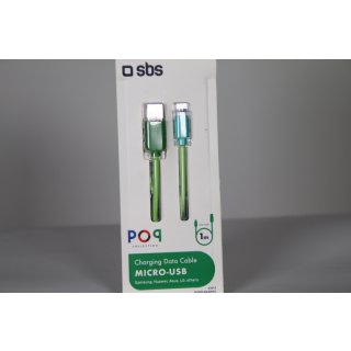 SBS Lade- und Datenkabel micro-USB 1m grün