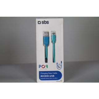 SBS Lade- und Datenkabel micro-USB 1m blau
