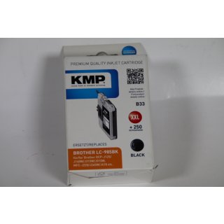 KMP B33 - 14 ml - Größe XXL - Schwarz - kompatibel - Tintenpatrone (Alternative zu: Brother LC985BK)