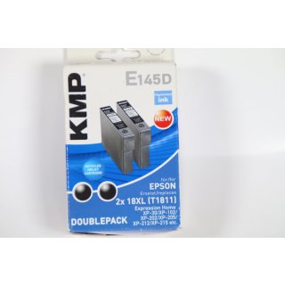 KMP DOUBLEPACK E145D - 2er-Pack - 14 ml - Schwarz - kompatibel - Tintenpatrone (Alternative zu: Epson 18XL, Epson C13T18114010)