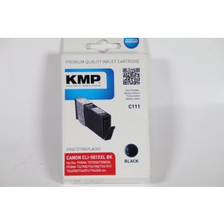 KMP C111 - Schwarz - Tintenbehälter (Alternative zu: Canon CLI-581BKXXL)