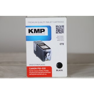 KMP Tintenkartusche für Canon Pixma iP3600/iP4600, C72, black pigmented