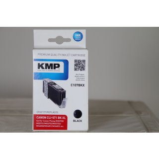 KMP C107BKX - 11 ml - Hohe Ergiebigkeit - Schwarz compatible - Tintenpatrone - für Canon PIXMA TS5051 - TS5053 - TS5055 - TS6050 - TS6051 - TS6052 - TS8051 - TS8052 - TS9050 - TS9055