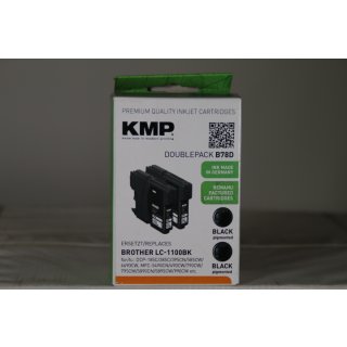 KMP DOUBLEPACK B78D - 2er-Pack - 12.7 ml - Schwarz - kompatibel -  Tintenpatrone