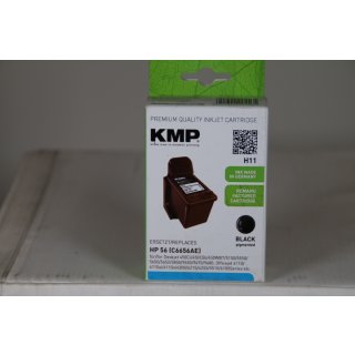 KMP H11 - 19 ml - Schwarz pigmented - kompatibel - Tintenpatrone (Alternative zu: HP 56, HP C6656AE) #1