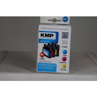 KMP MULTIPACK H105V - 3er-Pack - Größe XXL - Gelb, Cyan, Magenta für HP Officejet 6100, 6600 H711a, 6700, 7110, 7510, 7610, 7612
