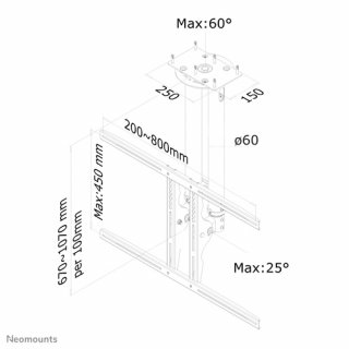 Neomounts PLASMA-C100 - Klammer - Voll beweglich - für Flachbildschirm - Schwarz - Bildschirmgröße: 93.9-191 cm (37"-75")