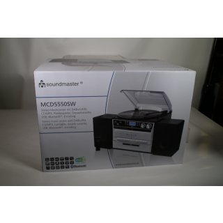 Soundmaster MCD5550SW, Schwarz, 2 Deck(s), 1 Disks, Slot-In Laufwerk, 2,5 W, 75 Ohm
